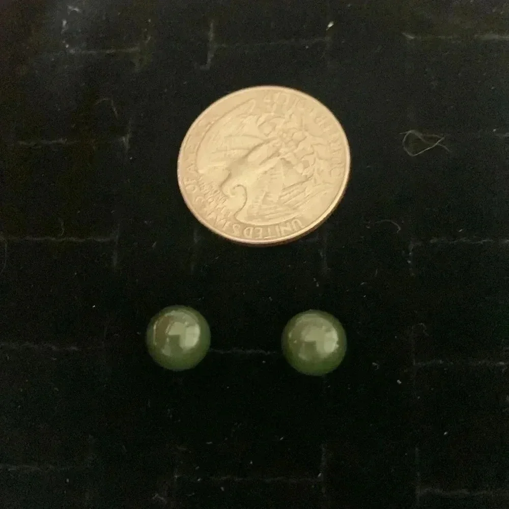 Green gemstone stud post earrings